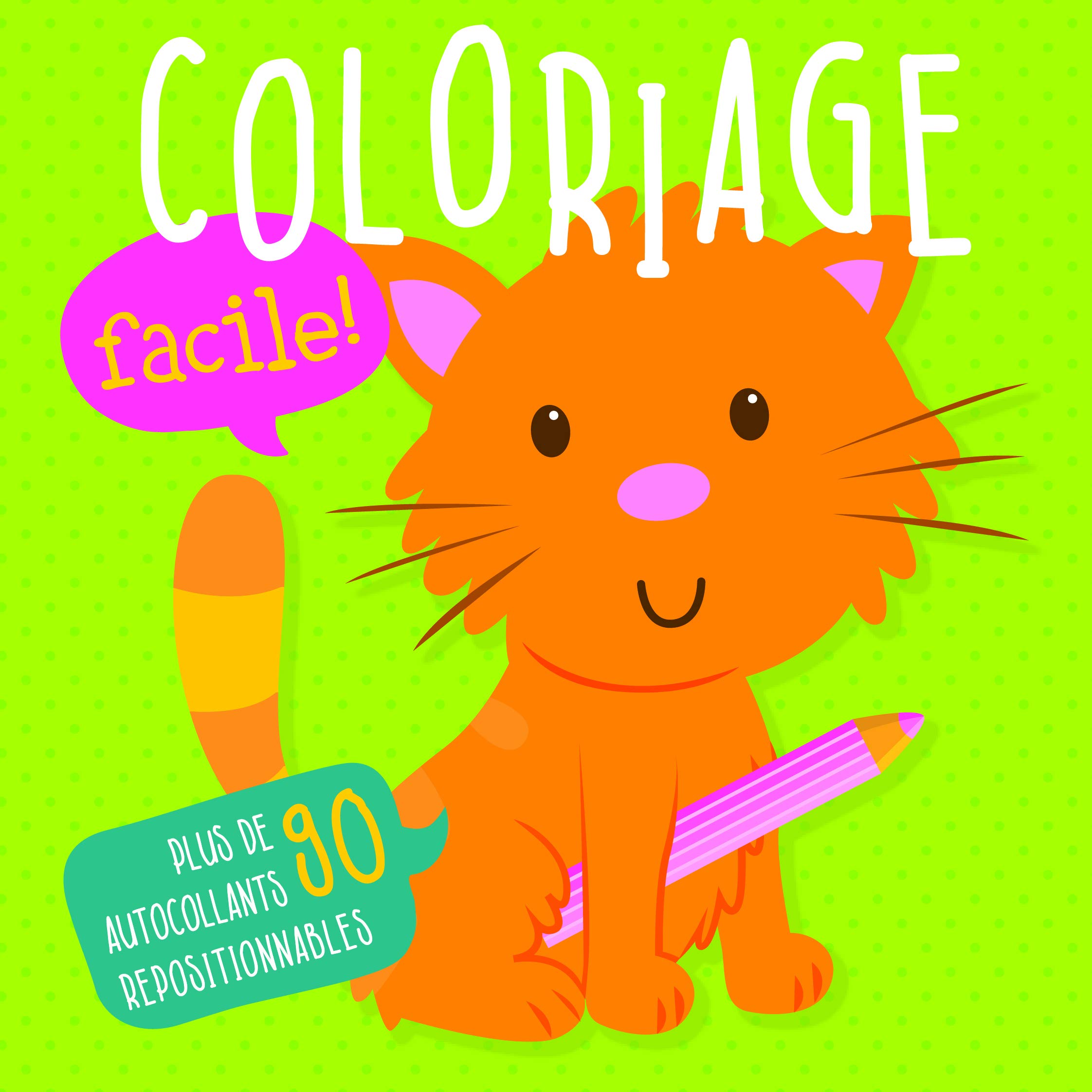 Vert Chat Plus De 90 Autocollants Repositionnables Coloriage Facile French Edition Yoyo Editions Amazon Com Books
