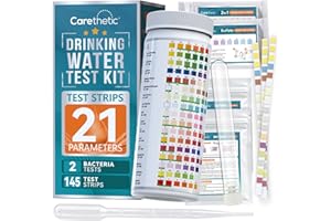 Carethetic Home Drinking Water Test Kit (21-in-1) – Tap Water Screening for Lead, Copper, Hardness, Nitrate/Nitrite, Sulfate 