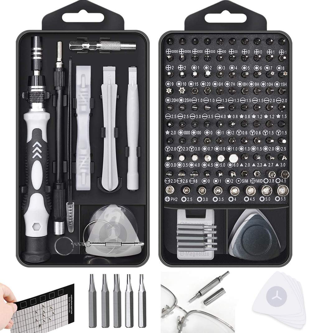 Hevanto 130 in 1 Precision Screwdriver Set, Mini Screwdriver Set DIY Repair Tools Kit with Case and Anti-Slip Handle, Small Screwdriver Kit for iPhones,Laptops,Watch,Glasses,PS4,PC