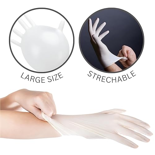 Safeguard SAFEGUARD Latex Powder Free Gloves, Large, 100 Count
