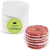 Cedilis 1500pcs Hamburger Patty Paper, 4.5IN Non-Stick Wax Papers, Round Parchment Paper, Food-Grade Burger Sheets for Patty 