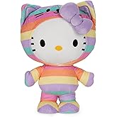 GUND Sanrio Hello Kitty in Rainbow Outfit 9.5-Inch Plush Toy for Ages 1+ | Promotes Exciting Character Roleplay, Early Sensory Discovery, and Creative Pop Culture Storytelling