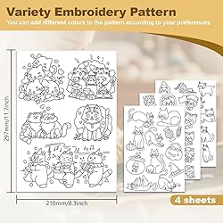 DOODLREAM 48Pcs Cat Playing Halloween Embroidery