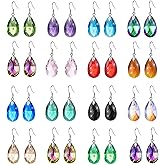 SAMOCO 16 Pairs Drop Dangle Earrings Set for Women Rainbow Crystal Earrings Teardrop Dangle Hook Earrings Hypoallergenic