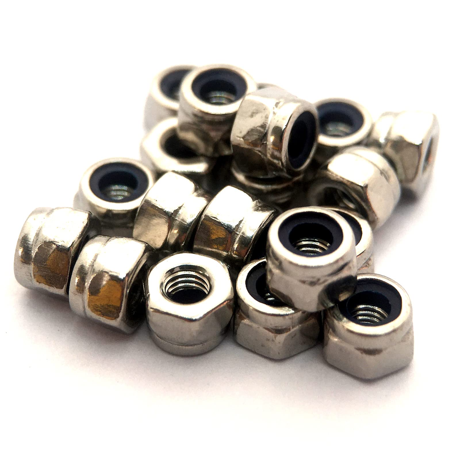 M3 Nylon Locking Nut DIN985 Type T, A4 (316) Stainless Steel (Pack of 20)