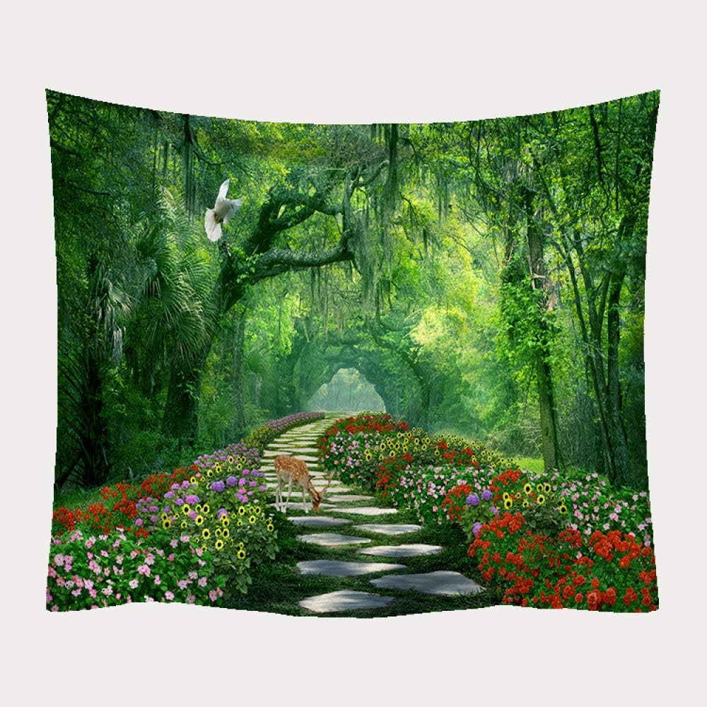 DGTDMRX Tapestries,Forest Flowers Trail Print Tapestry Wall