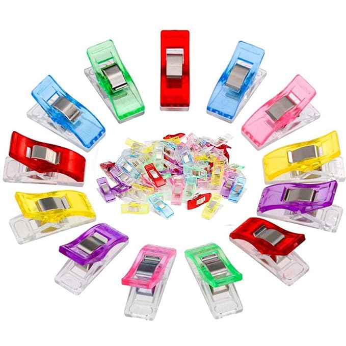 Tri-Elt 50 Stücke Nähklammern Stoffklammern Nähzubehör Verbindlich Kunststoff Clips Wonder Clips Wonderclips (mehrfarbig)