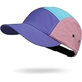Croogo Men's 5 Panel Multi Color Baseball Cap UPF 50+ Outdoor Trucker Hats Nylon Lightweight Golf Sports Cap Visor Hiphop Cap
