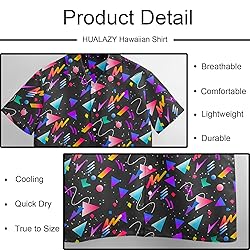HUGLAZY 80s Outfit Men 90s Shirt Hawaiian Button