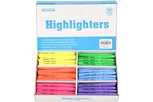Rarlan Highlighters, Chisel Tip, Assorted Fluorescent, 96 Count Bulk Pack