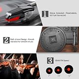 Udreamer Vinyl Player Turntable with Built-in Speakers Bluetooth 3 Speeds view 3
