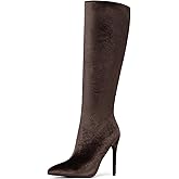 NEWBELLA Women's Suede Knee-High Boots - Sleek Design Stiletto Heel Boots for Daily Wear, Halloween, Christmas