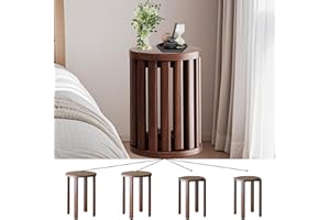 Stackable Stools Set of 4, 4-in-1 Carbon Steel Stacking Stools with Rubber Pads, Heavy-Duty Modular Barstools for Kitchen Liv