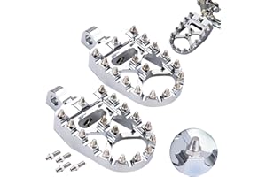 Sresk Offroad CNC Wide Fat Foot Pegs for Harley Dyna Sportster FLFB FLSTF Iron 883 Softail Street Glide, 360 Degree Rotating MX Chopper Bobber Style (Chrome)