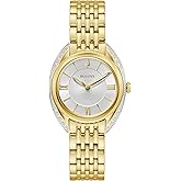Bulova Ladies' Classic Diamond 2-Hand Quartz Stainless Steel Watch, 16 Diamonds, Sapphire Crystal