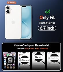FNTCASE for iPhone 16 Plus Case: Clear Case