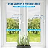 Aongray 4pk Zinc Sash Jammer Locks for uPVC Windows Doors Home Security White view 4