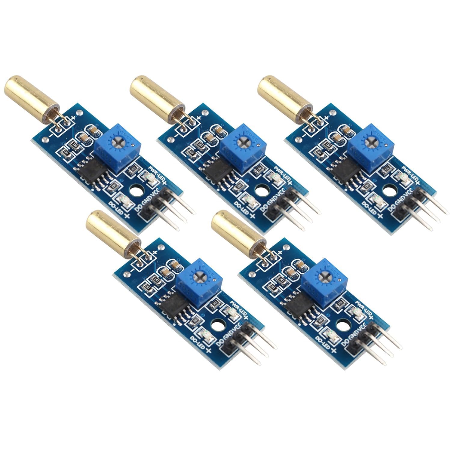 HALJIA 5Pcs SW-520D Angle Sensor Board Tilt Sensor Module High Sensitivity SW520D
