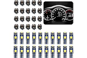 ESWW 20PCS T5 LED Bulbs 74 Dash Light Bulbs 2721 74 T5 37 Wedge LED Bulb with PC74 PC37 Twist Lock Socket Dashboard Lights In