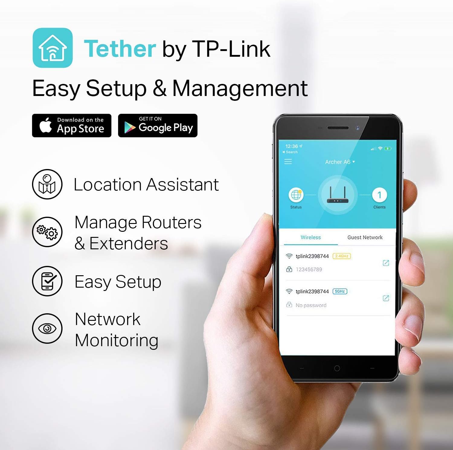 TP-Link AC1200 Gigabit WiFi Router (Archer A6) - 5GHz Gigabit Dual Band MU-MIMO Wireless Internet Router, Supports Beamforming, Guest WiFi and AP mode, Long Range Coverage by 4 Antennas: Computers & Accessories