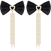 Dangle Gold Bow Earrings for Women 14K Gold Plated Bow Knot Huggie Stud Earrings Elegant Cherry Earring Sun Moon Star Pearl Bowknot Ribbon Flower Silver Gourd Hoop Trendy Party Jewelry Gift for Women