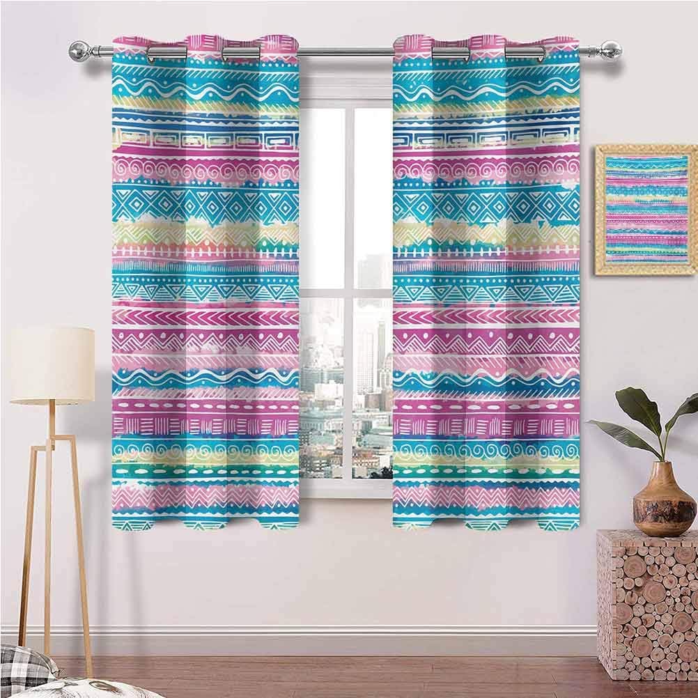 Patio Sliding Door Curtain with Grommets Watercolor Tie Dye