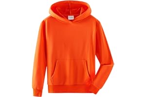 Spring&Gege Youth Solid Classic Hoodies Soft Hooded Pullover Sweatshirts for Children (3-14 Years)