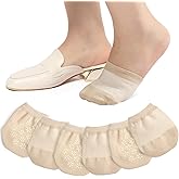 Toe Toppers No Show Liner Half Socks for Women Seamless Grip Non Slip Hidden Toe Covers for Mules 4/8 Pairs