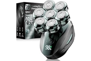 CYRUZI Head Shavers for Bald Men: Upgraded Detachable Head Shaver - IPX7 Waterproof Wet or Dry Electric Razor for Men - 7D LED Display Rechargeable Shaving Grooming Kit with Type-C Charge