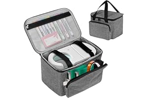 BOHEMIABY Carrying Case for Heat Press Machine, Travel Portable Tote Bag Fits Mug Maker & Cricut Joy, Craft Storage Organizer with Pockets for Accessories, Pens, Mats