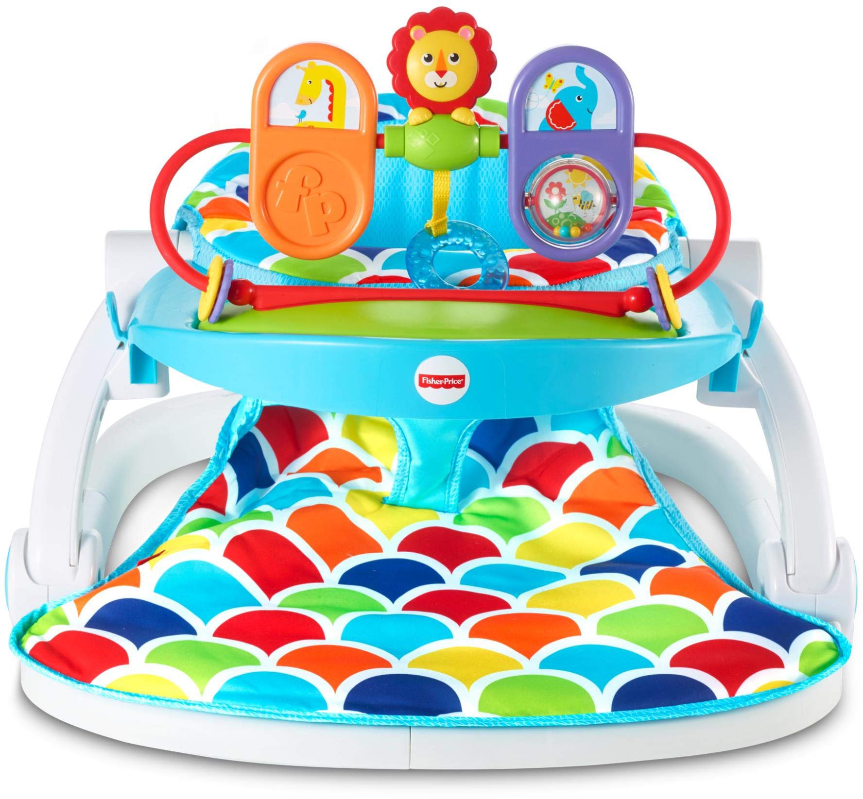 Fisher Price Deluxe Sit Me Up Floor Seat with Toy Tray Happy Hills | amzdealz