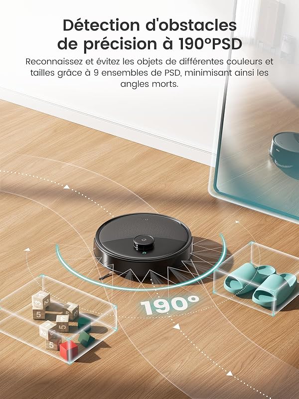 M3 Max Robot Aspirateur Laveur, Cartographie, 20 000 Pa Lavage 45°C — photo 8 sur 8