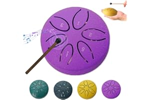 ALINUOYQ Rain Drum for Outside, 3 Inch 6 Notes Steel Tongue Drum Rains Chime Garden, Chakradrums for Outdoor, Mini Handpan Drums Sound Healing Instruments for Adults Kids