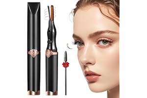 ACAVADO Heated Eyelash Curler, 2-in-1 Clip-Type Design, 3 Temperature Modes, USB Rechargeable Electric Eyelash Curler, Natural Curling 24H Long-Lasting Curl, Gift for Women & Girls, Brown Black-AA