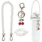 Handle Strap and Cherry Charm Set for Owala Water Bottle 24 oz, 32 oz, 40 oz, Owala Kids, Owala Coffee Tumbler, Owala FreeSip – Includes Handle Strap, for Owala Accessories & Stanley Cup Accessories
