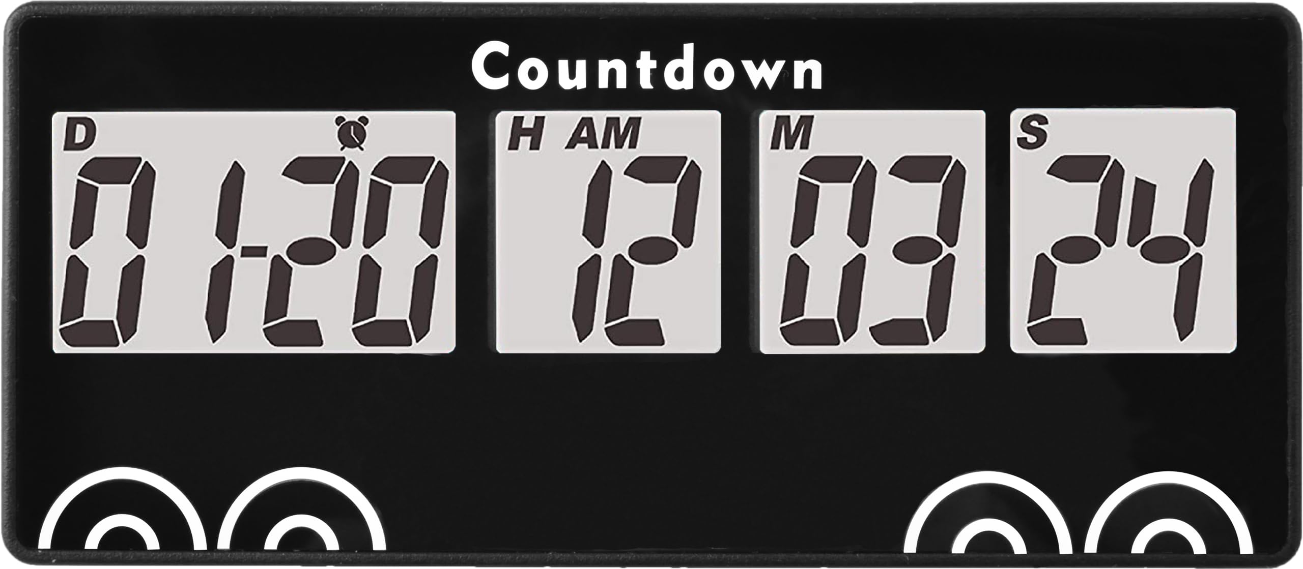 YOOREAL Digital 9999 Days Countdown Days Timer Clock,Retirement Countdown Timer,Magnet Design,Loud Alarm,Tracks Wedding Vacation Working Cooking Baby Birth (Black)