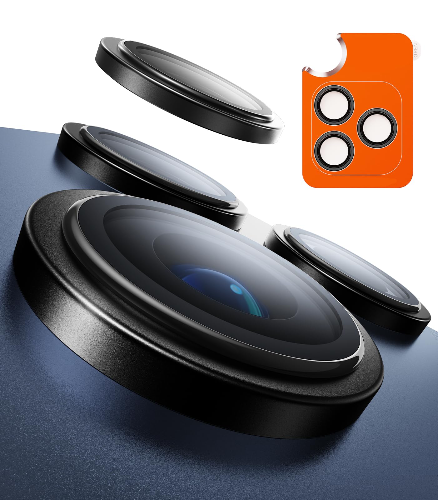 Photo 1 of TORRAS 3-Year Ultimate Durability for iPhone 17 Pro Max/17 Pro Camera Lens Protector-1:1 Invisible Fit & Ultra Clarity, Military-Grade 9H+ Aerospace Glass Anti-Scratch Easy Installation,Black