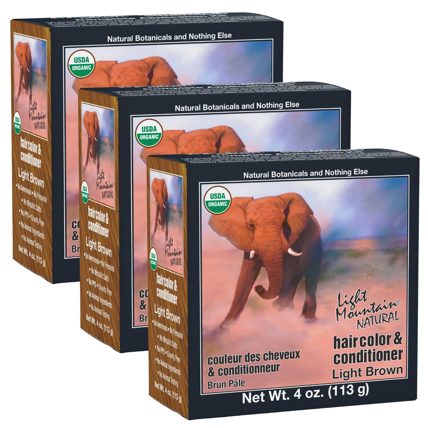 Photo 1 of *ONLY 2* Light Mountain Henna Hair Color & Conditioner - Light Brown Hair Dye for Men/Women, Organic Henna Leaf Powder and Botanicals, Chemical-Free Semi-Permanent Hair Color, 4 Oz (Pack of 2)