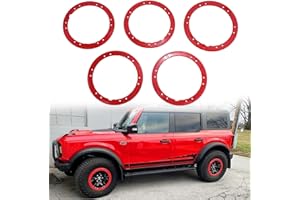 Broaddict 5X Bead Lock Wheel Trim Rings Red Kit Fit for 2021-2024 Ford Bronco Sasquatch Package Beauty Rings