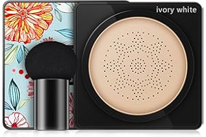 Rezebu Wonderninelife Beauty Cream, Beauty Cream with Mushroom Brush, Makeup Long Lasting Matte Concealer, Air Cushion Cc Cream, Crema De Belleza Magica, Concealer Lasting Nude Makeup (ivory white)