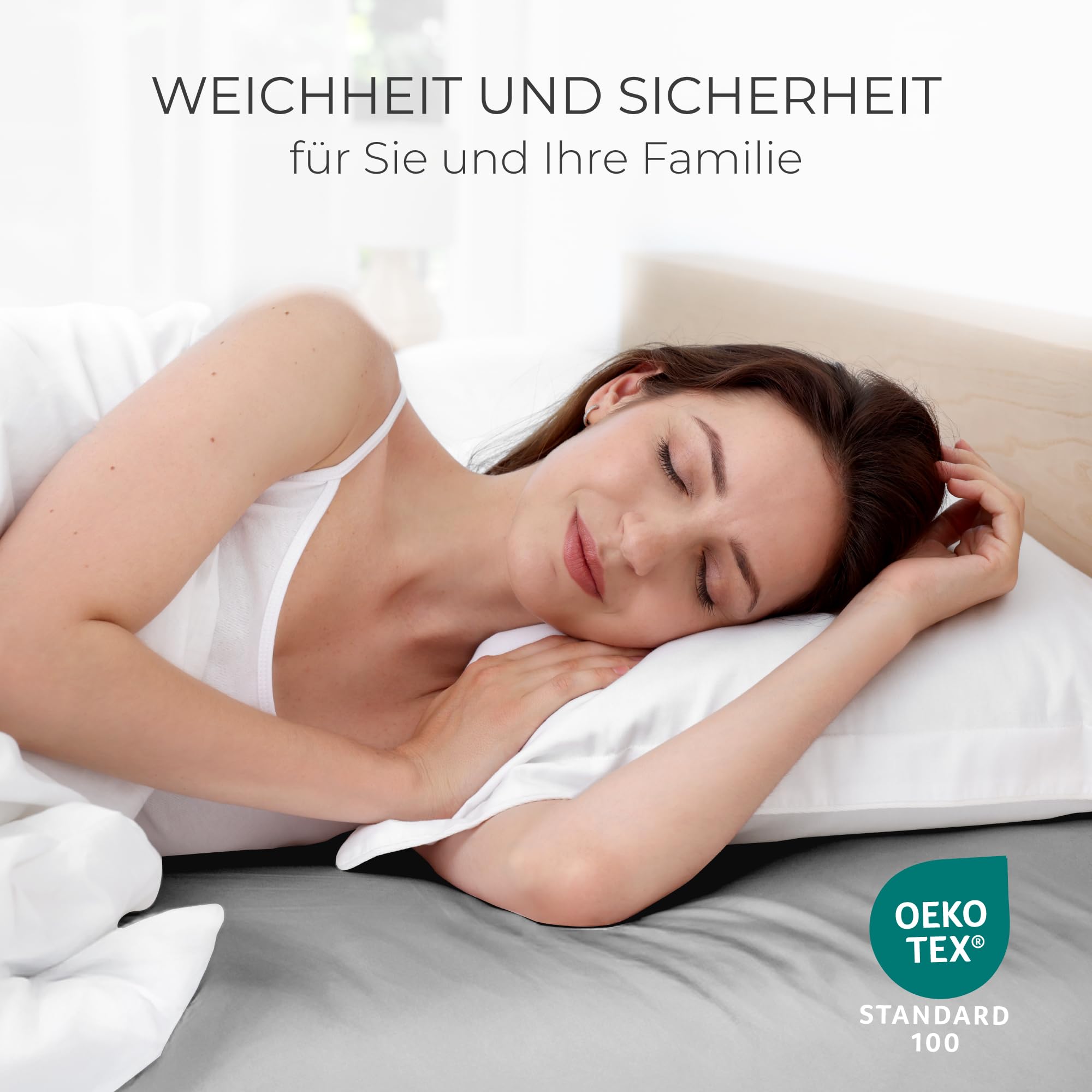 Dreamzie Premium Spannbettlaken 90x200cm bis 100x200cm Anthrazit, Spannbetttuch aus 100% Jersey Biobaumwolle, 150 g/m² - Oeko-TEX 7