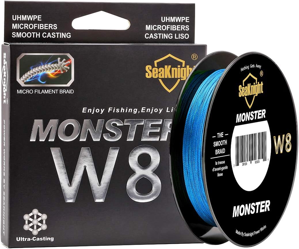 SeaKnight W8 8 Strands Braided Lines 150M/164Yards Carp Fishing Line Super Smooth PE Braided Multifilament Saltwater Sea Fishing 15-100LB