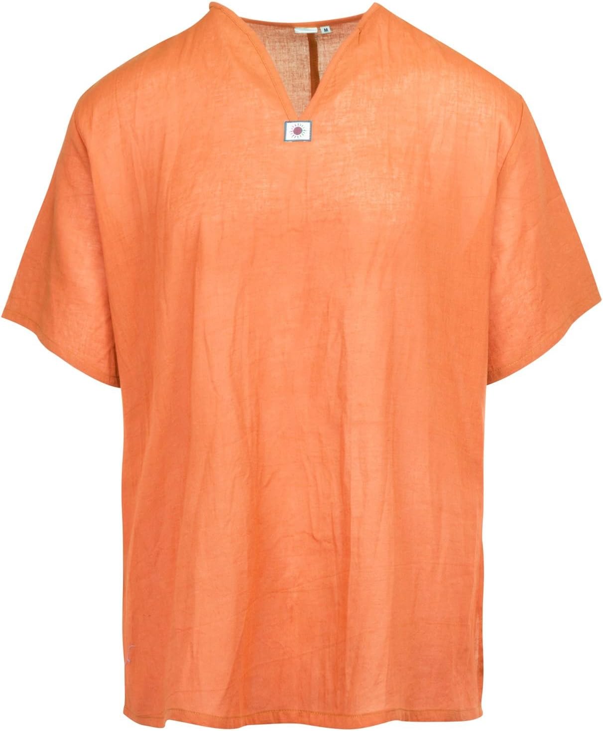 Men's T-Shirt 100% Cotton Beach Hippie Shirt V-Neck Yoga Tunic Top