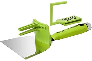 FAST LIL' TAPER Fast Lil’ Taper Drywall Taping Tool - Pre Applies Compound on Tape - Soft Grip Handle Dents Butt Joints- 6 Inch Pro Flex Stainless Taping Knife - Belt Tape Reel Holder.