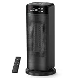 1500W Space Heaters for Indoor Use, PTC Ceramic Electric Heater Fast Heating with Remote, ECO, 59-95°F Digital Thermostat, Child Lock, 24H Timer, Oscillating Portable Electric Heater for Large Room
