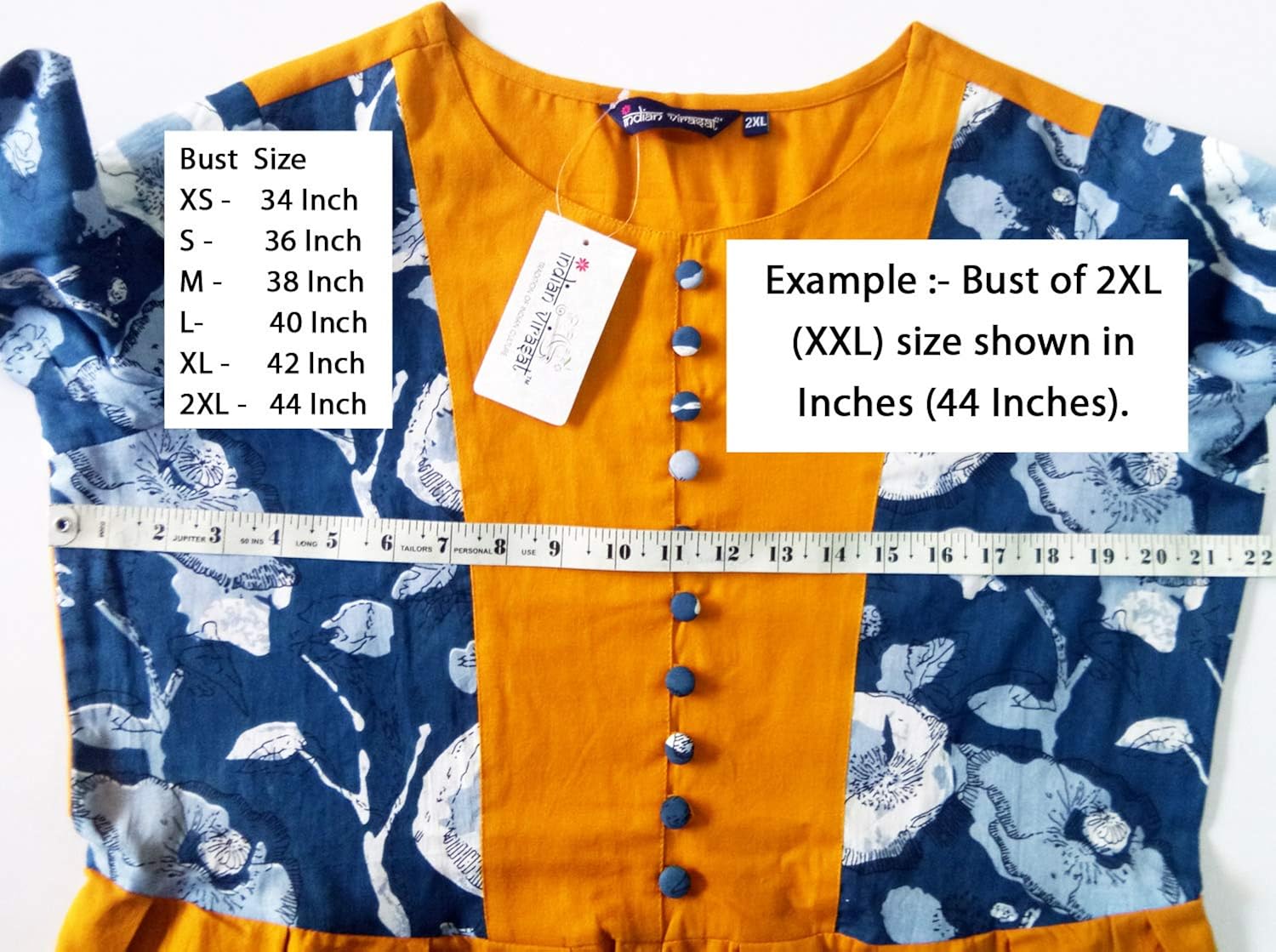 indian virasat women's cotton front slit long kurta