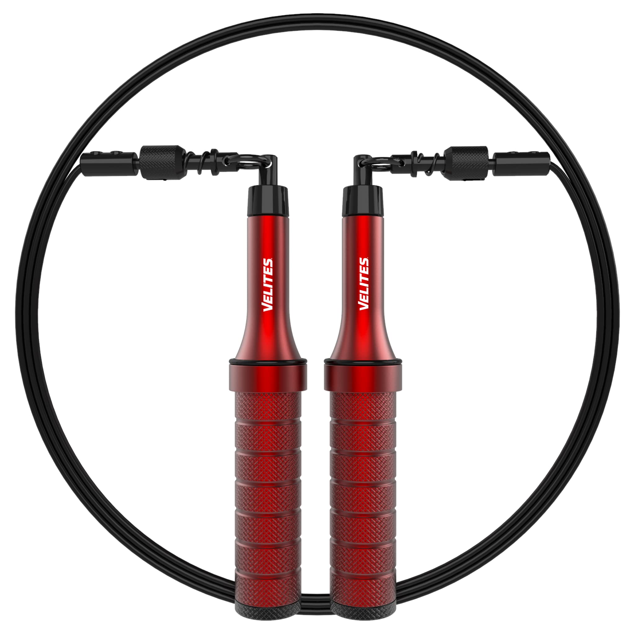 Velites Earth 2.0 Weighted Skipping Rope for Crosstraining, Boxing and Fitness I Ideal for Maximizing Muscle Effort | Training Rope (Red)