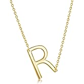 Beaux Bijoux Sideways Initial Necklaces for Women | 14k Gold and Silver Letter Necklaces | Unique Birthday Gift | Trendy Jewelry | Dainty Handmade Necklaces for Women