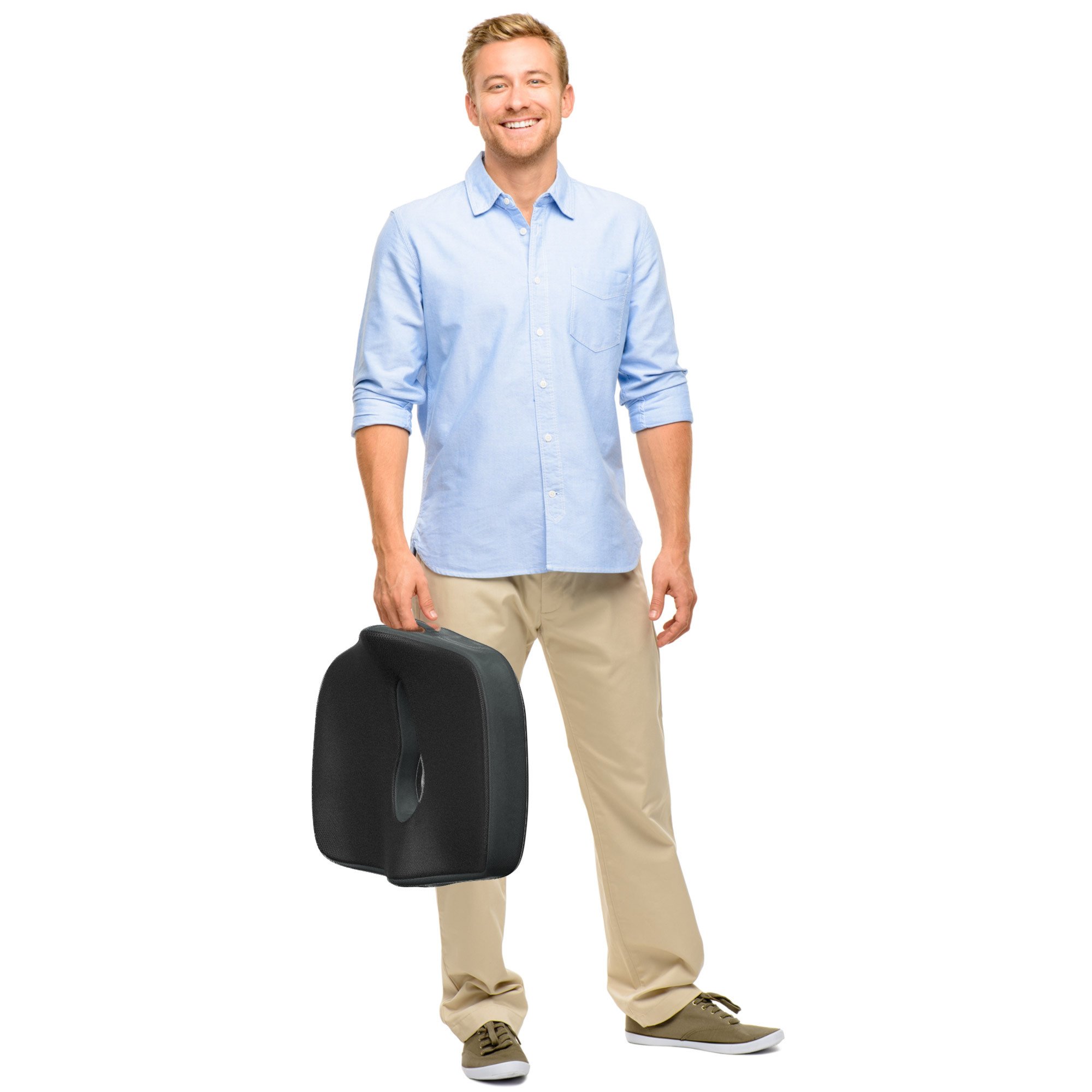 Gideon Coccyx Cushion Orthopedic Tailbone Seat Cushion for Office Chair, Car, Truck, Wheelchairs, etc. - Provides Relief for Lower Back Pain, Tailbone, Sciatica, Pelvic Pain, Prostate, etc.[UPGRADED]