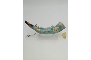 Shofar Sale For Oil 12-14" Anointing painted Kudu Horn Lion Of Judah + Stand + Oil